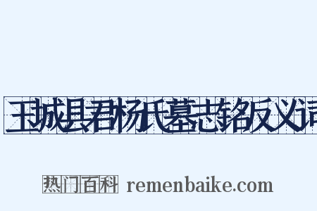 玉城县君杨氏墓志铭反义词是什么意思的图片